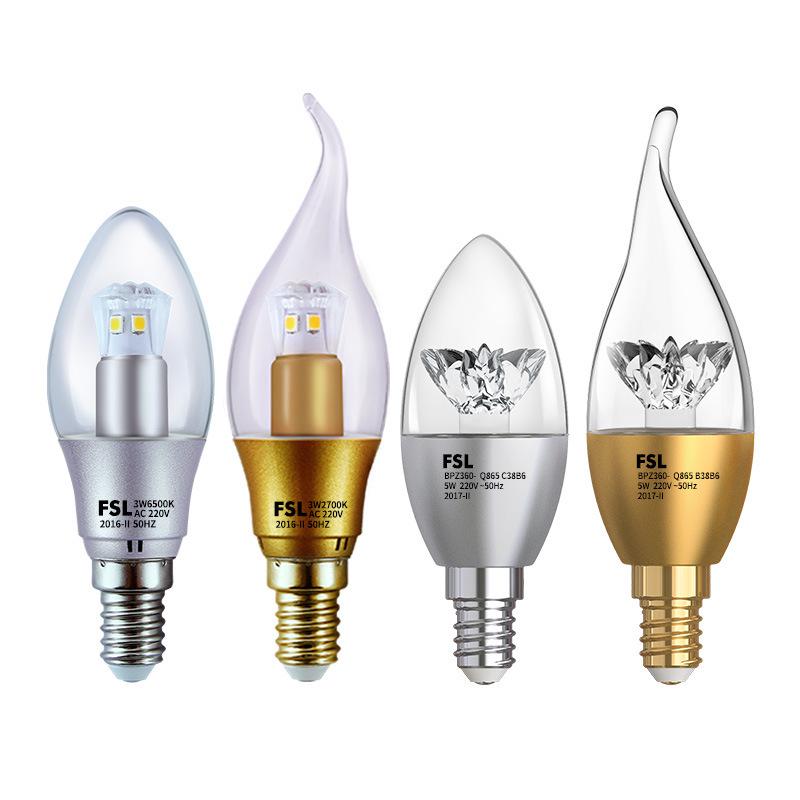 Foshan Lighting LED Candle Bulb, E14 Screw Base, 6.5W Pull-Tail Crystal Point