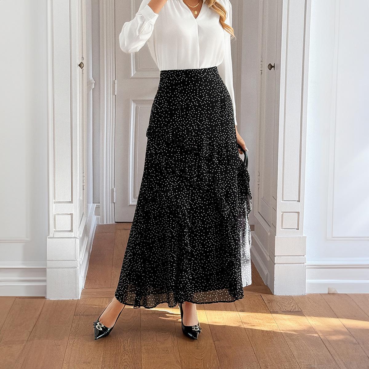 Elegant European & American Lace Bodycon Skirt – Women s Autumn/Winter 2025 Collection XL чёрный