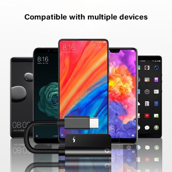 2 in 1 Audio 3.5mm Headphone Type-C to Jack Charging Converter Cable Adapter