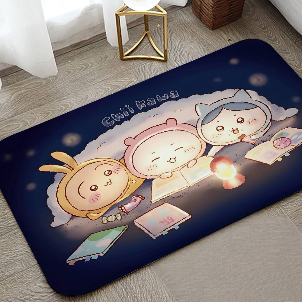 Cute Cartoon C-chiikawa Floor Mats Home Laundry Rug Carpet For Living Room Decor Lounge Area Anti-slip Foot Mat Entrance Doormat