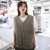 Japanese Sle Loose Casual Denim Vest Women Summer Thin Versatile Loose Outerwear Workwear Vest V-Ne Multi-ket Design