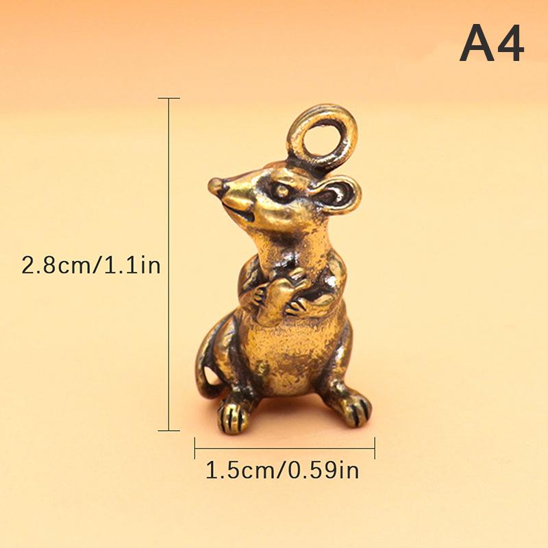 

Латунные фигурки животных Мыши Любовь Рис Брелок для автомобиля Подвески Ювелирные изделия DIY Брелок Подвесные аксессуары Милый брелок для ключей в виде крысы Подарки A4