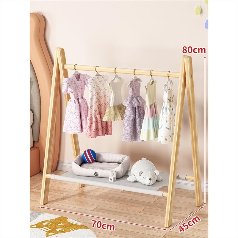 Pet floor hanger dog wardrobe solid wood puppy cat wardrobe coat rack dog hanger small clothes storage rack