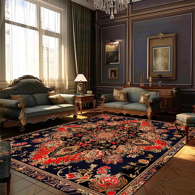 Persian Style Rugs for Living Room Decoration Carpet Large Area Bedroom Anti-slip Floor Mat Washable Lounge Rug Customized Size