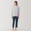 MUJI Smooth and Cool Short Sleeve Loungewear Blue Size FD1LBA5S Women's Set, Striped, Small,