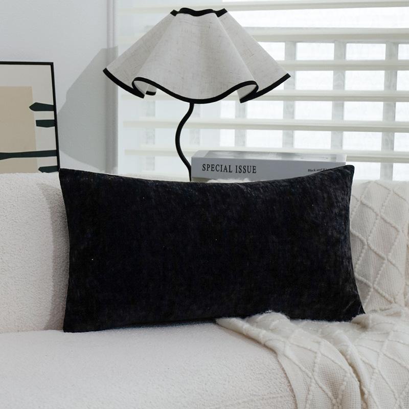 Light Luxury Pillow Sofa Living Room Solid Color Simple Lumbar Pillow Car Office Cushion Long Strip Lumbar Pillow