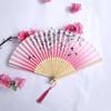 Vintage Bamboo Silk Women's Folding Fan - Portable Dance Gift