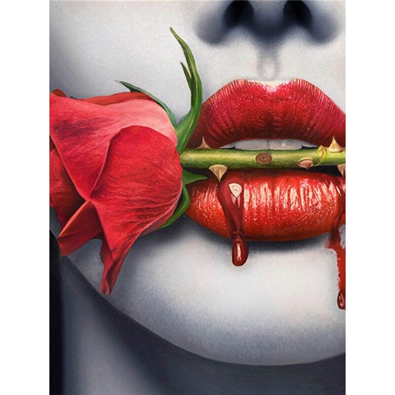 

Новый 5D DIY алмазная живопись губы Алмазная вышивка деньги вышивка крестом полная круглая дрель ремесла домашний декор ручной художественный подарок Full Round 40x50CM