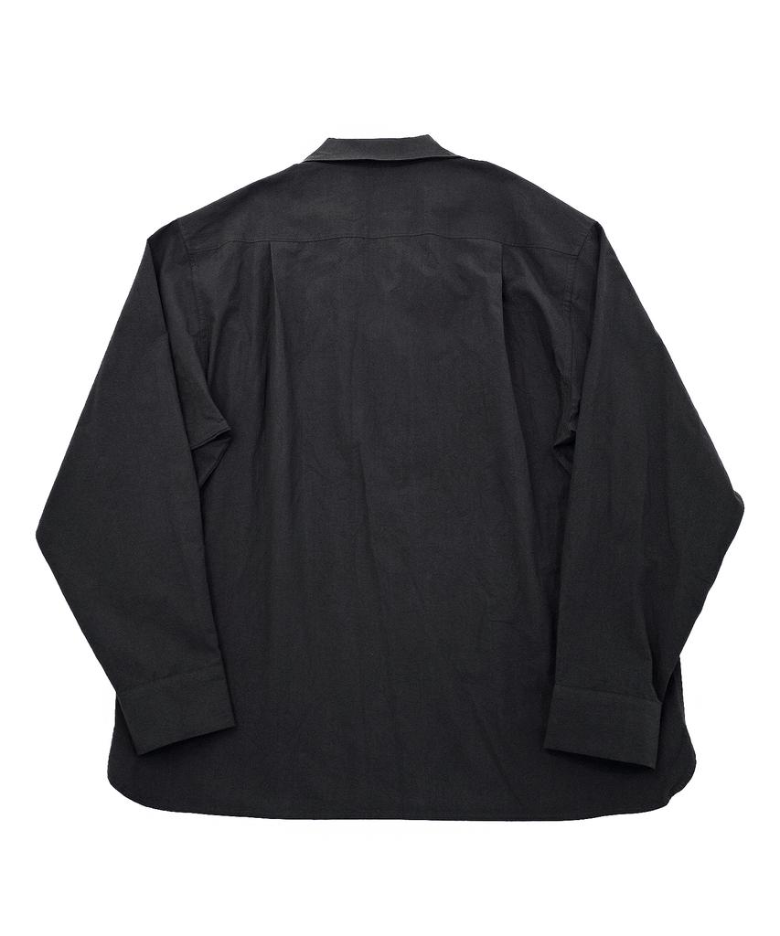 A NOTHING Bio-Washed Crease Tailored Shirt (Black)