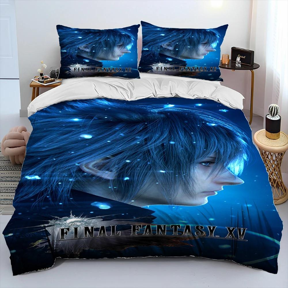 Final Fantasy Series Games Cartoon Comforter Bedding Set,Duvet Cover Bed Set Quilt Cover Pillowcase,king Queen Size Bedding Set Tool