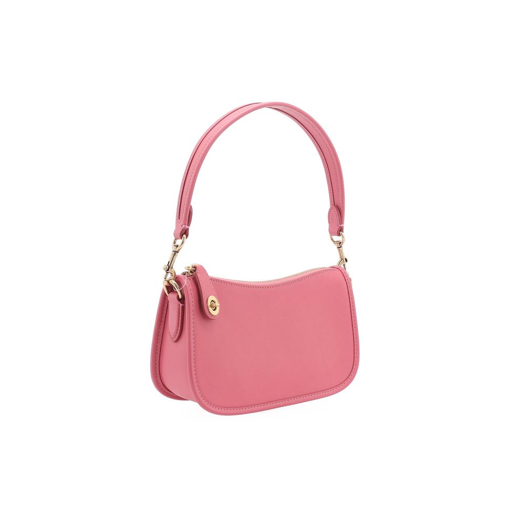 Coach Swinger 20 Solid Color Chain Leather Underarm Bag Mahjong Bag Handheld Crossbody Shoulder Bag Women Bags Pink C2643-B4RRJ