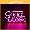 Good Vibes Neon Sign Led Word Usb Light Acrylic Lamp Bedroom Bar Decor Party