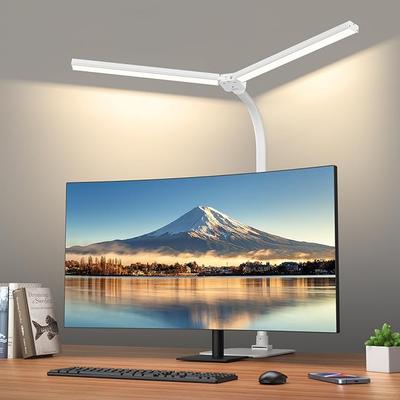 Lampe d'établi Super Lumineuse Lampe de Bureau Flexible Dimmable Lampe de Bureau Réglable Barre d'Écran Lampe de Bureau LED pour Lecture Bureau à Domicile