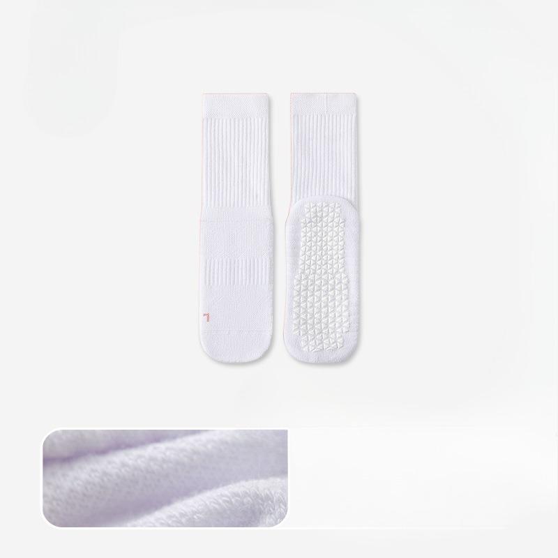 Female Autumn Yoga Non Slip Indoor Pilates Fitness Towel Bottom Shock Absorptiveperspiration Tube Cotton Socks