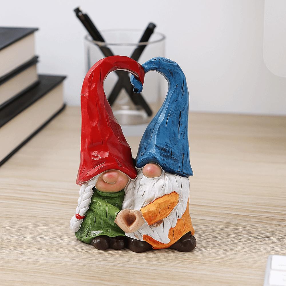 Resin Pumpkin Dwarf Figurine Statue Dwarf Spirit Heart Shape Figurines  Desktop Decorative