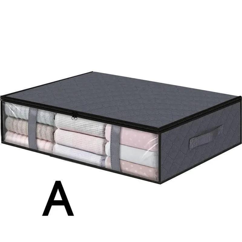 Underbed Storage Organizer Bag Portable Foldable Quilt Bag Large Capacity Moisture Dustproof Clothes Organizers