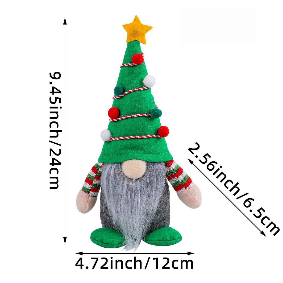 

Holiday Standing Posture Tree Shape Dwarf Old Man Ornament Christmas Tree Faceless Doll Doll Prop Arrangement Party Atmosphere