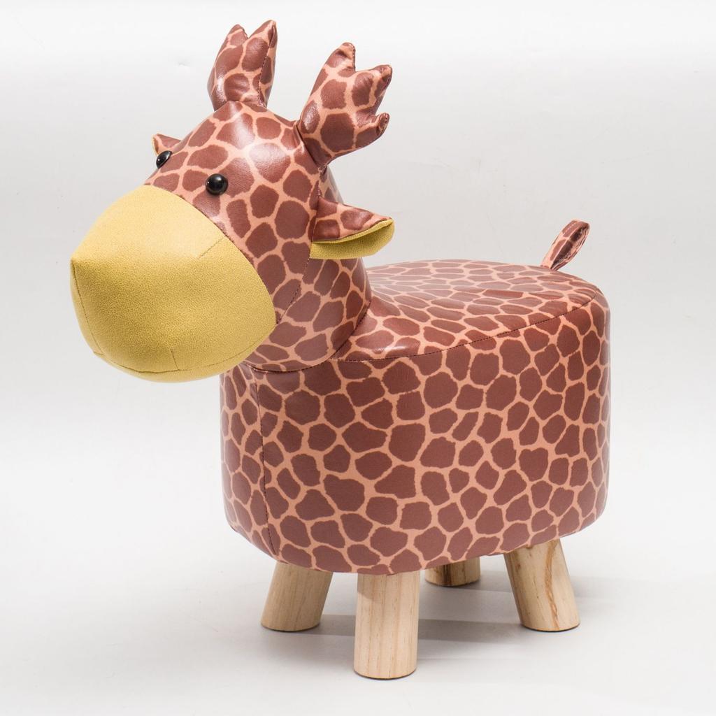 Creative Stool Children Nordic Style Porch Cartoon Shoe Changing Small Stool Living Room Wooden Animal Low Stool