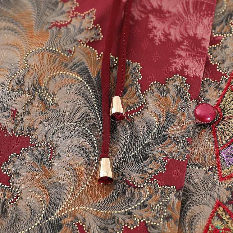 Grandma's Summer Seven-Sleeve Chinese Suit: Traditional Two-Piece Women's Set