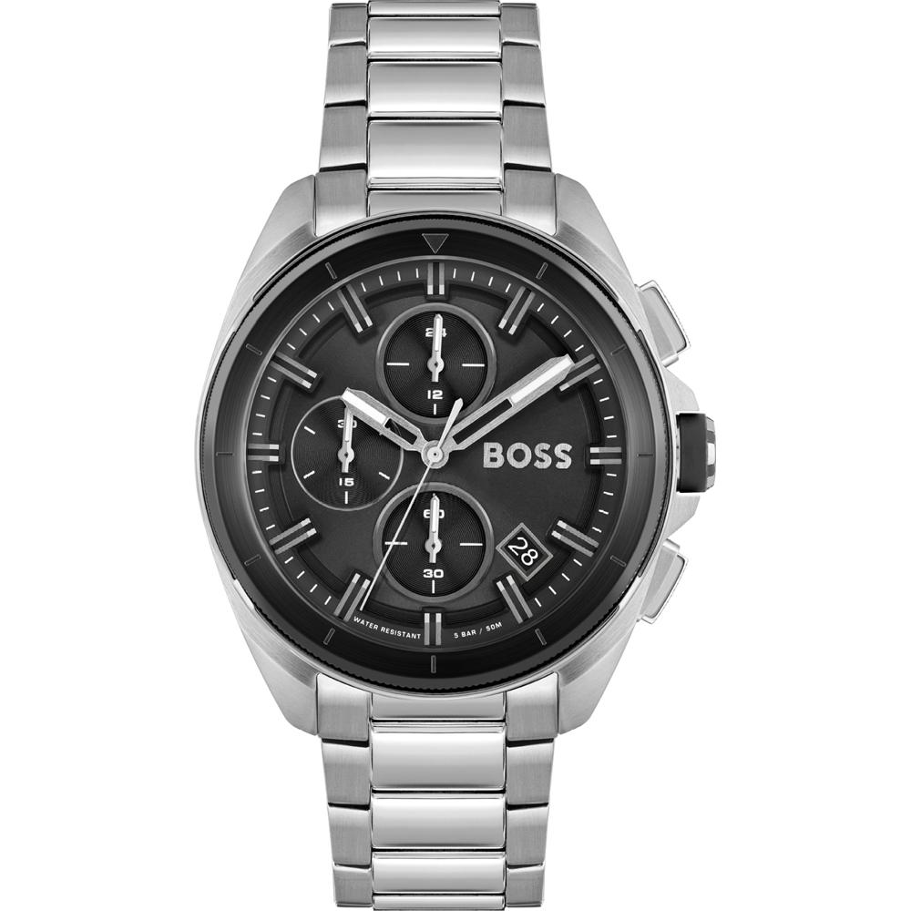 BOSS Volane Black Stainless Steel Silver Gents Quartz Watch 1513949 чёрный
