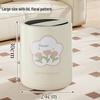 OIMG Cream Style Floral Trash Can with Lid, 14L