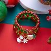 4Pcs/Set Colorful Beads Christmas Bracelet For Women Xmas Tree Santa Claus Elk Snowflake Beaded Bangle Party Jewelry