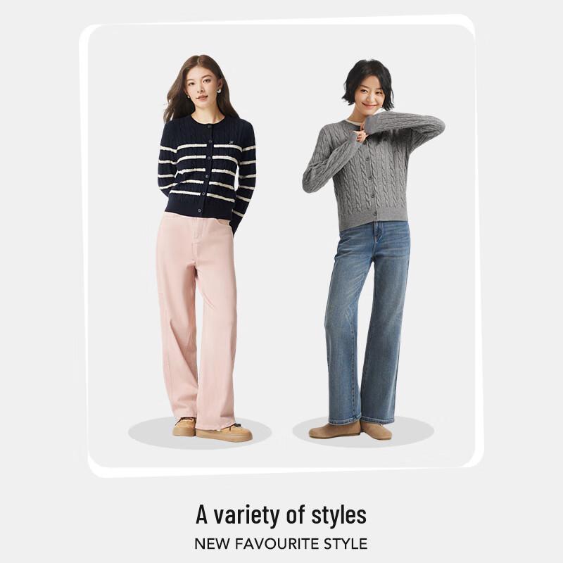 Hotwind Women's 2025 Winter Round Neck Knitted Cardigan