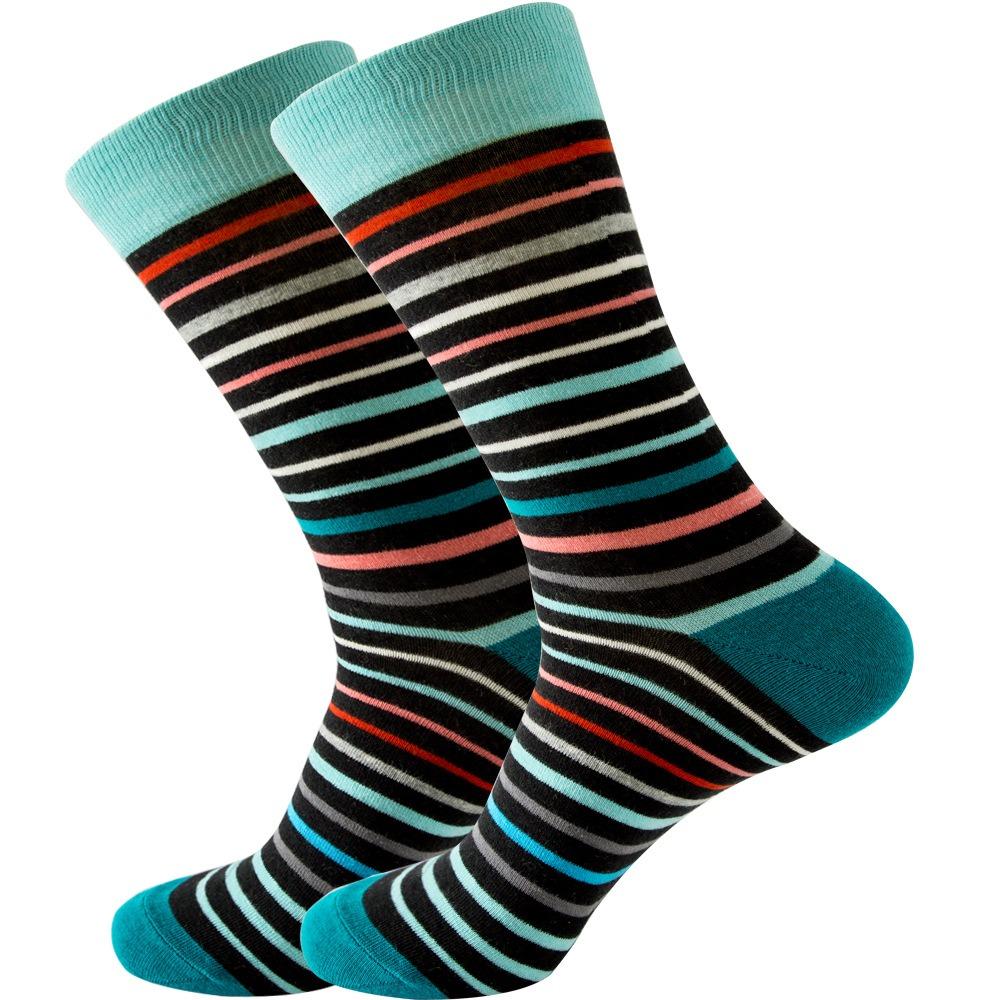 Striped multicolor street skateboarding funny socks for men and women