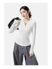 10A Antibacterial German Velvet Women's V-Neck Slim Fit Long Sleeve Warm Base Shirt