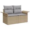 VidaXL Ensemble de canapé de jardin 5 pièces avec coussins beiges en poly rotin et acacia 3347322