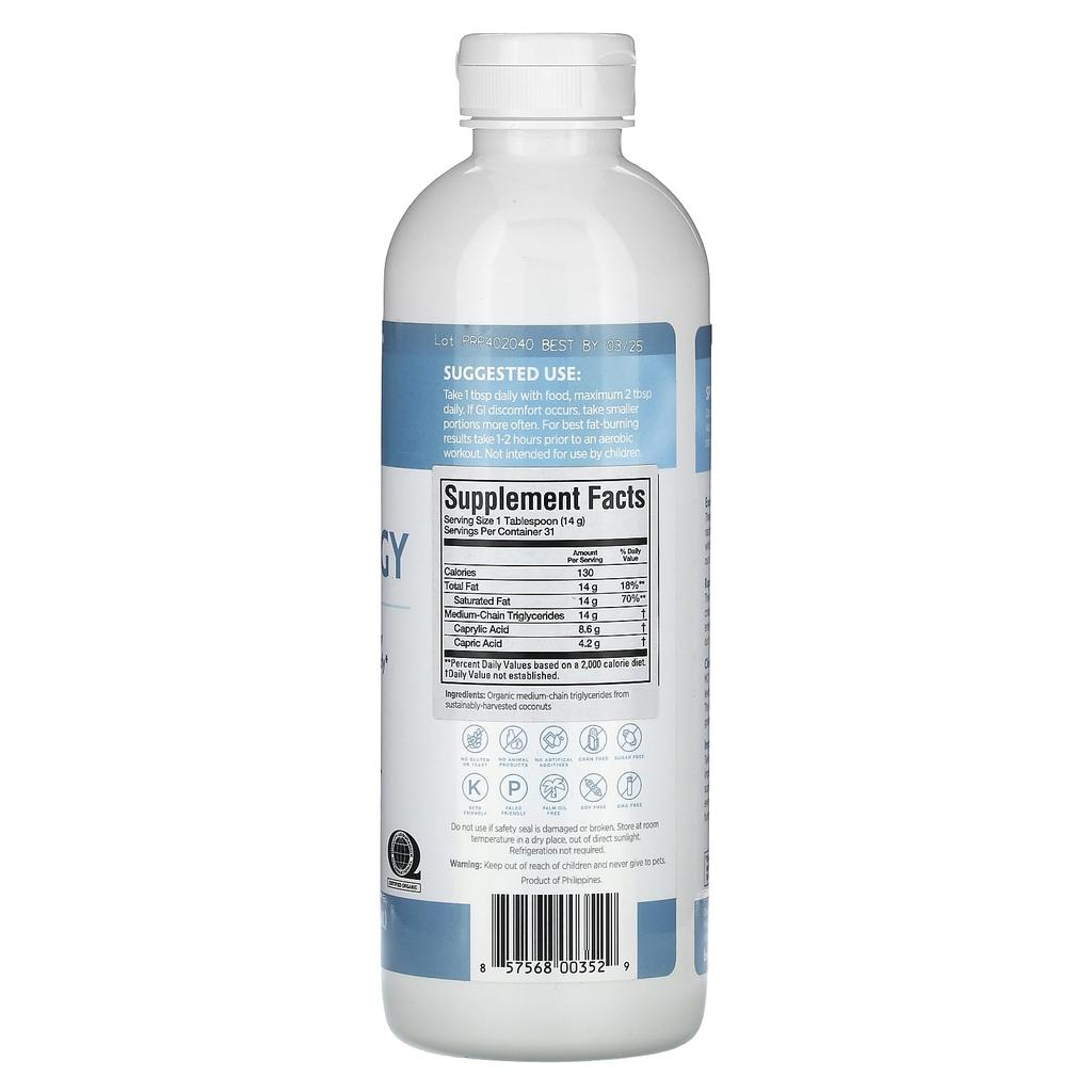 Brain Mct Energy, Organic Oil, 473Ml(16Fl Oz)