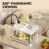 With LED Lighting Fish Tank Clear Desk Aquarium Set Durable Turtle Tank  for Fish Decor