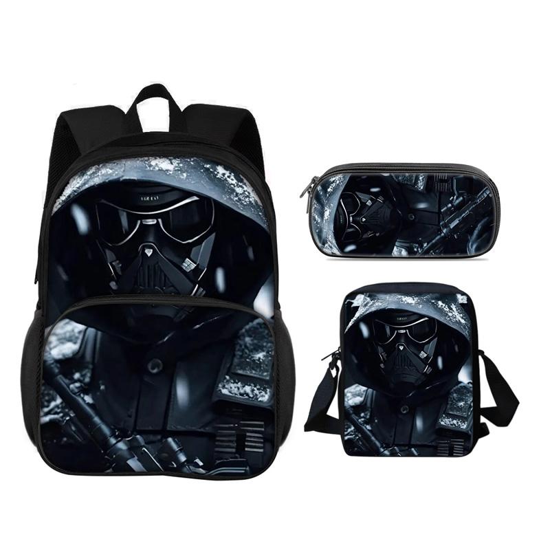 Call of Duty Round Front Bag Backpack Pen Bag shoulder Bag 3Pcs Set Print New Trendy Student Best School Companion