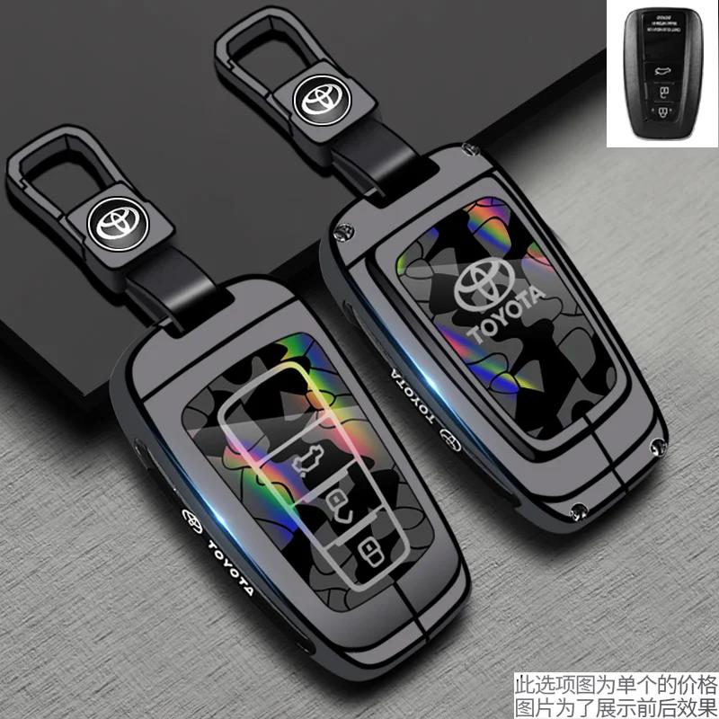 Handmade Cowhide Genuine Leather Key Case for TOYOTA Camry Hanlanda Car Key Protection Sleeve with Keychain - Protective Shell