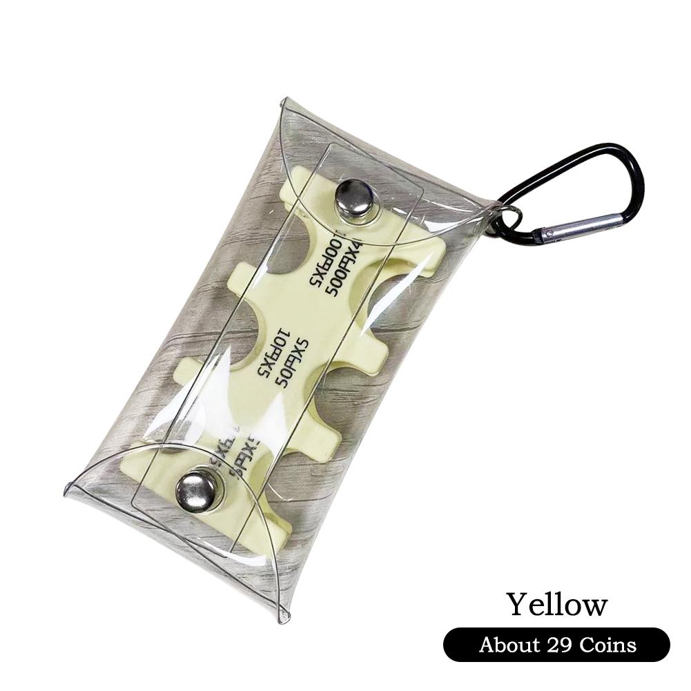 

Японский органайзер для монет с отстегивающимся ПВХ-карманом и карабином, пластиковый кошелек с несколькими отделениями для иен M