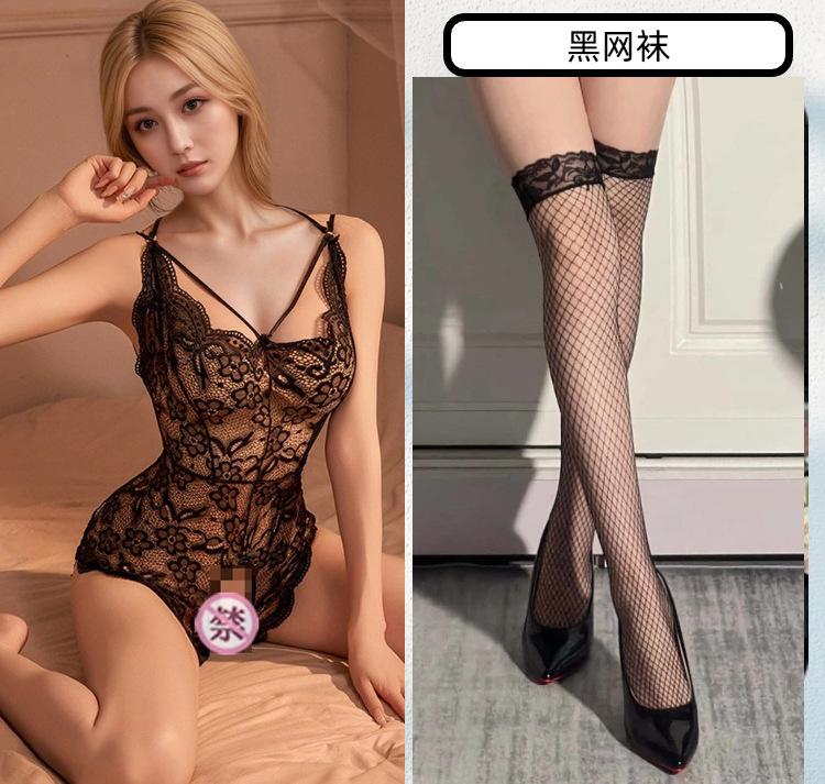 Sexy Lingerie Lace Onesie Women's Crotch Free Temptation Uniform Passion Clothes Sexy Fat Pajamas Pure Lust