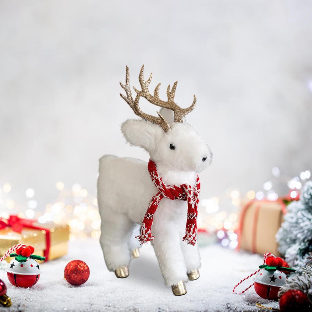 Weihnachts-Rentier-Ornament aus Plüsch, schönes Sammlerspielzeug für den Festtisch, das Weihnachtsregal