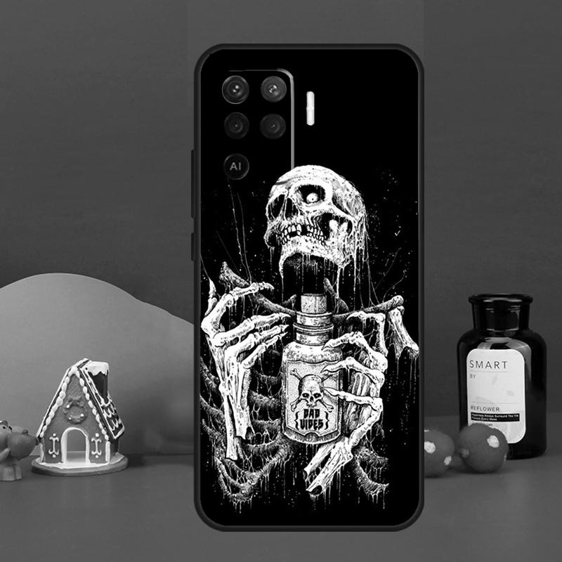 Gothic Fashion Skull For OPPO A54 A74 A94 A57S A53S A58 A78 A98 A16 A76 A96 A15 A17 A77 A5 A9 A52 A72 A79 Case