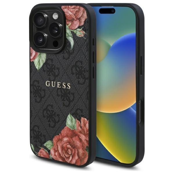 Guess Guhmp16Lp4Ropemck Iphone 16 Pro    6.3 Czarny/Black Hardcase 4G Flowers Print Magsafe
