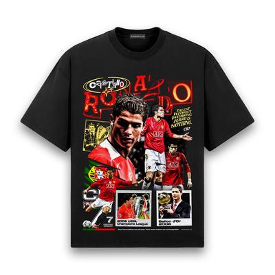 Cristiano Ronaldo World Cup Football Print Men's Short-sleeved T-shirt, Men's and Women's Matching Round Neck, Stylish and Simple Football Fans