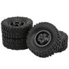 4WD Rubber Tires Aluminum Alloy Wheel Hub for WPL C14 C24 B14 B24 B16 B36 1 16 RC Car Upgrade PartBlack