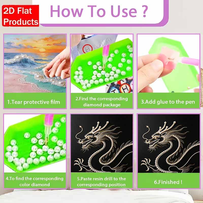 Элегантная китайская драконья жемчужная живопись 5D DIY Жемчужное драгоценное камневое искусство Алмазная живопись Набор для взрослых/начинающих Идеи для подарков Декор дома Настенное искусство Ремесло