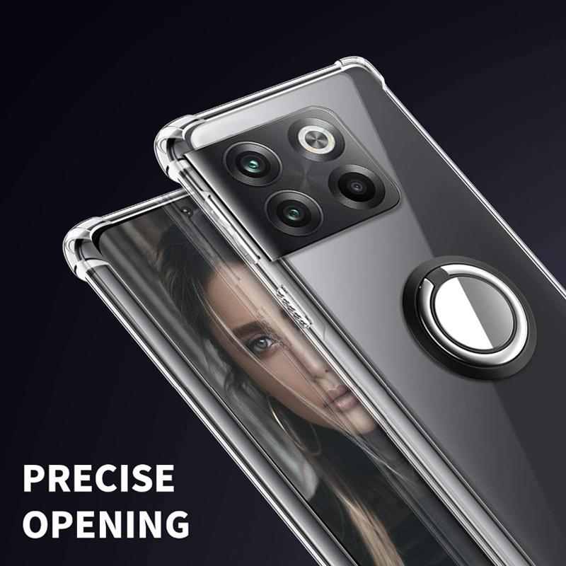 Ring Stand Transparent Defense Ochranné Nárazuvzdorné pouzdro Držák držáku Oneplus ACE2 Pro Průhledný měkký silikonový TPU Airbag Zadní kryt telefonu