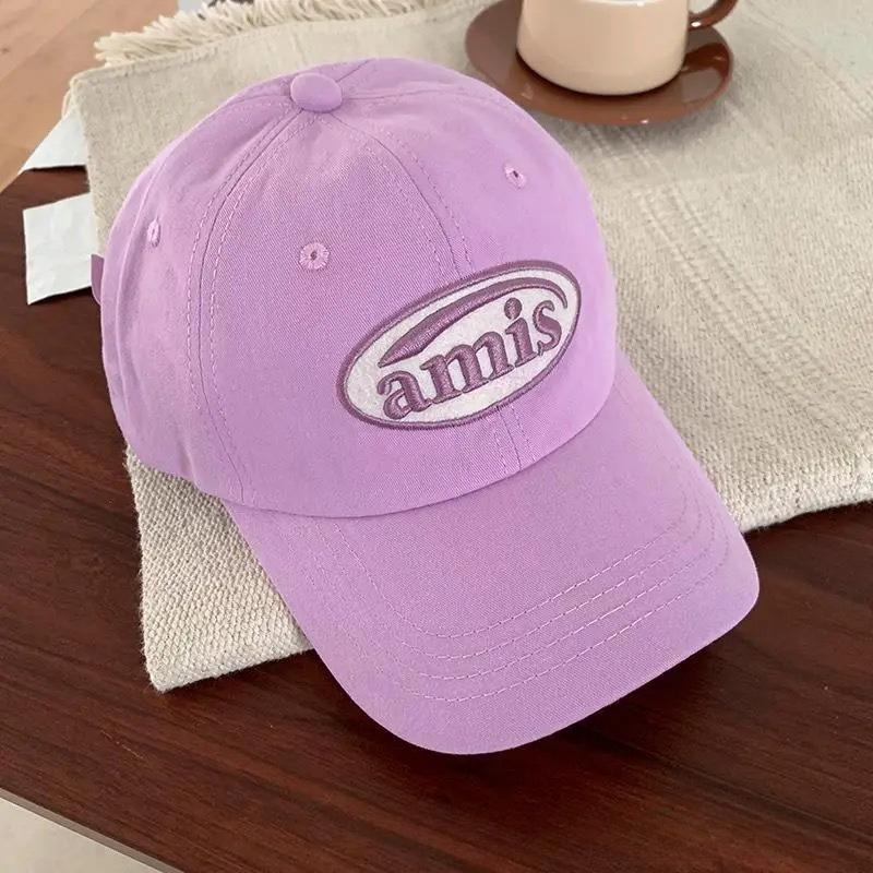 

Embroidered amis Logo Baseball Cap, Vintage Cotton Adjustable Dad Hat for Men & Women L темно-сірий