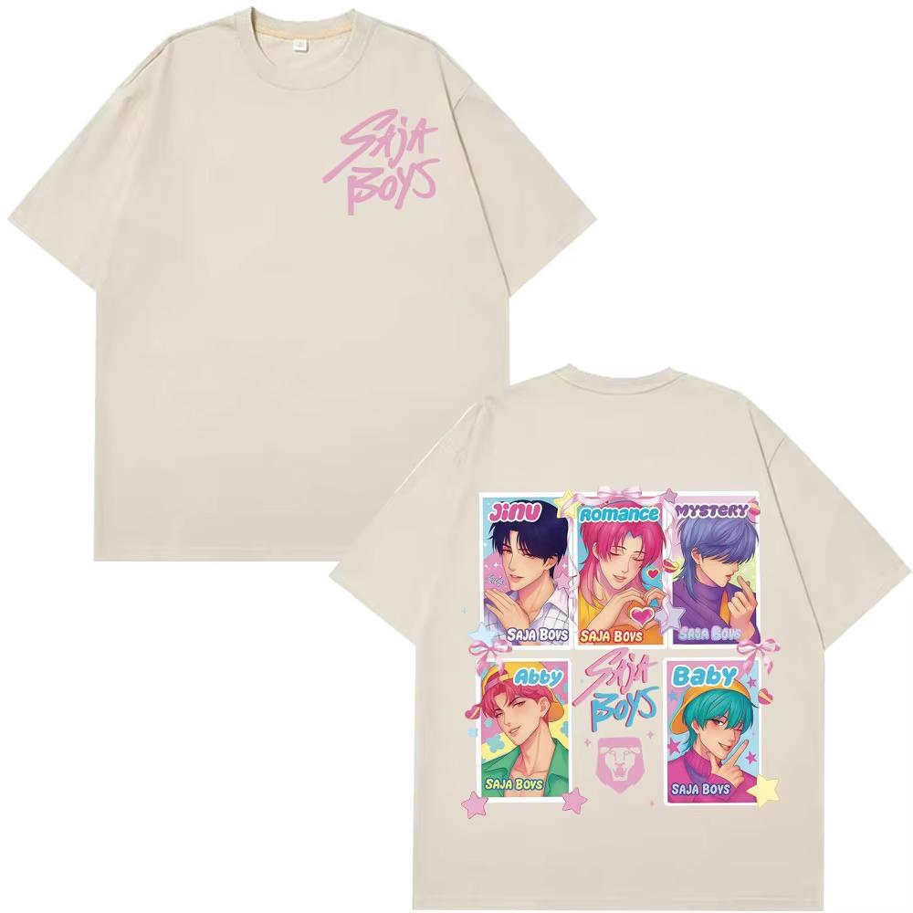 Kpop Saja Boys Demon Hunters T-shirts Summer Men Women Aesthetic Trendy O-Neck T-shirts Hip-hop Casual Cotton Oversized T-shirts