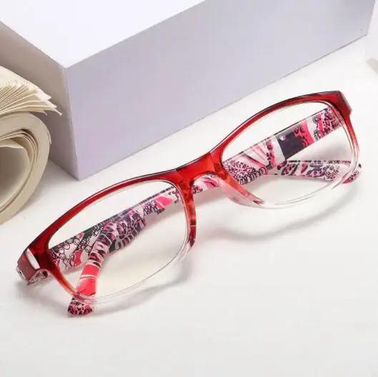 FOENIXSONG ladies's Reading Glasses Anti Blue Ray Lenses 1.00 2.00 3.00 4.00 Red Retro Plus Prescription Eyewear for ladies SK898