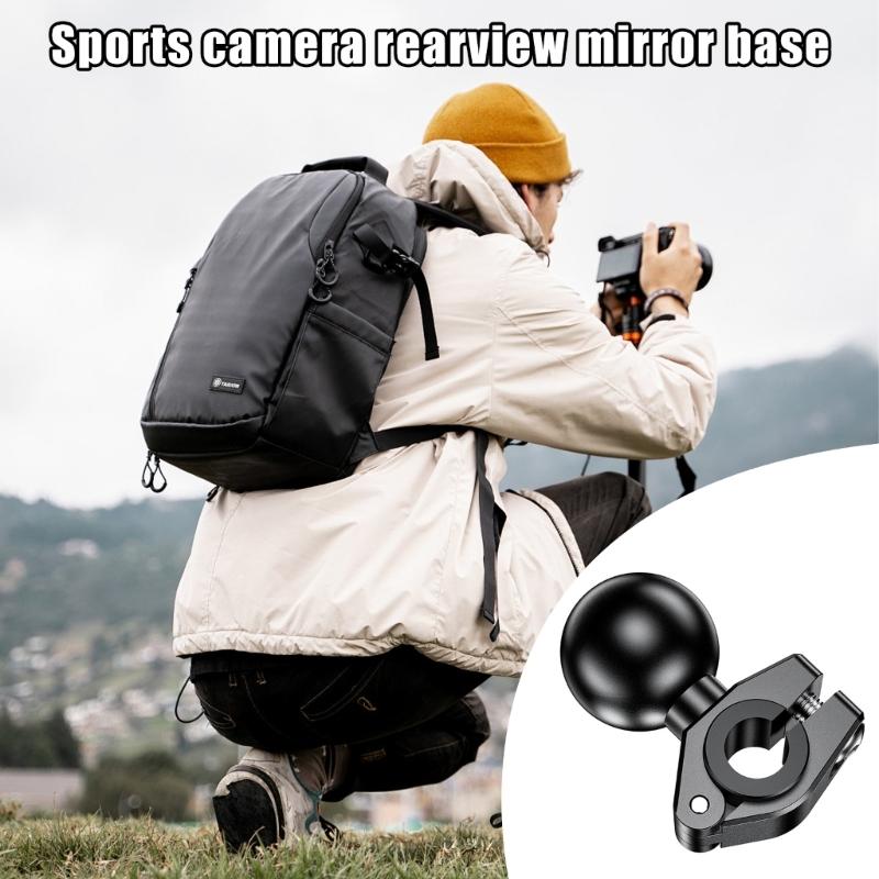 Mounting Base for 0.39-0.63inch Diameter Rail Includes 25mm Ball Joint for Action Cameras and Navigation Devices