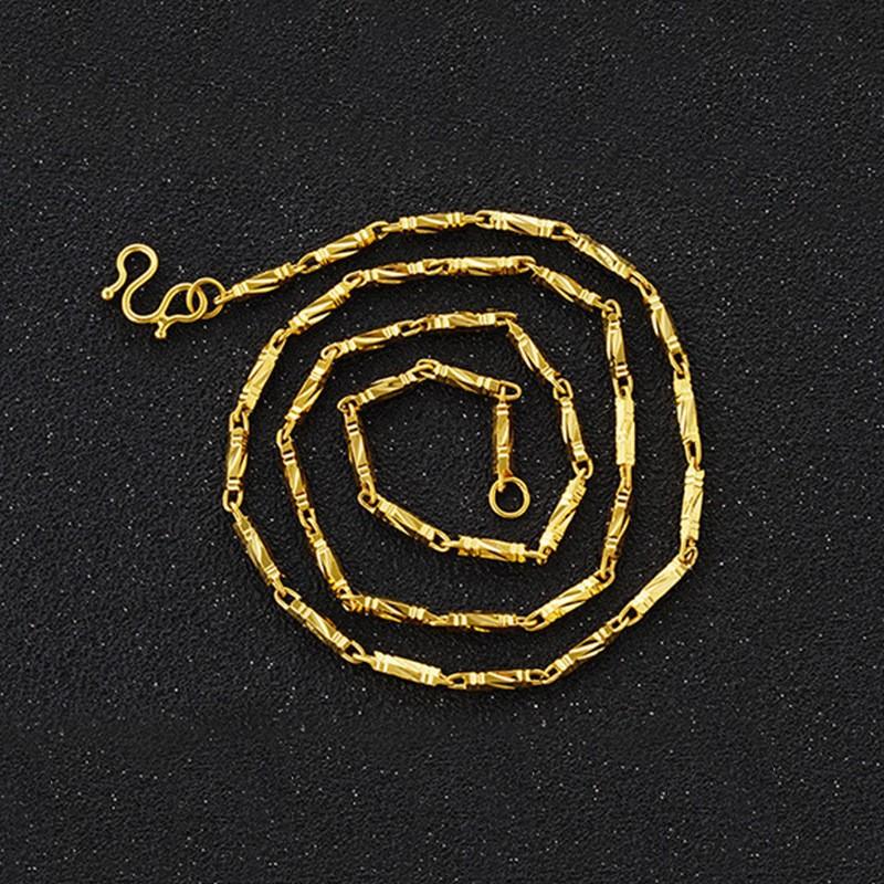 Gold Necklace Men's Hexagonal Buddha Beads Boss Chain Does Not Fade for A Long Time Copper Alloy Necklace