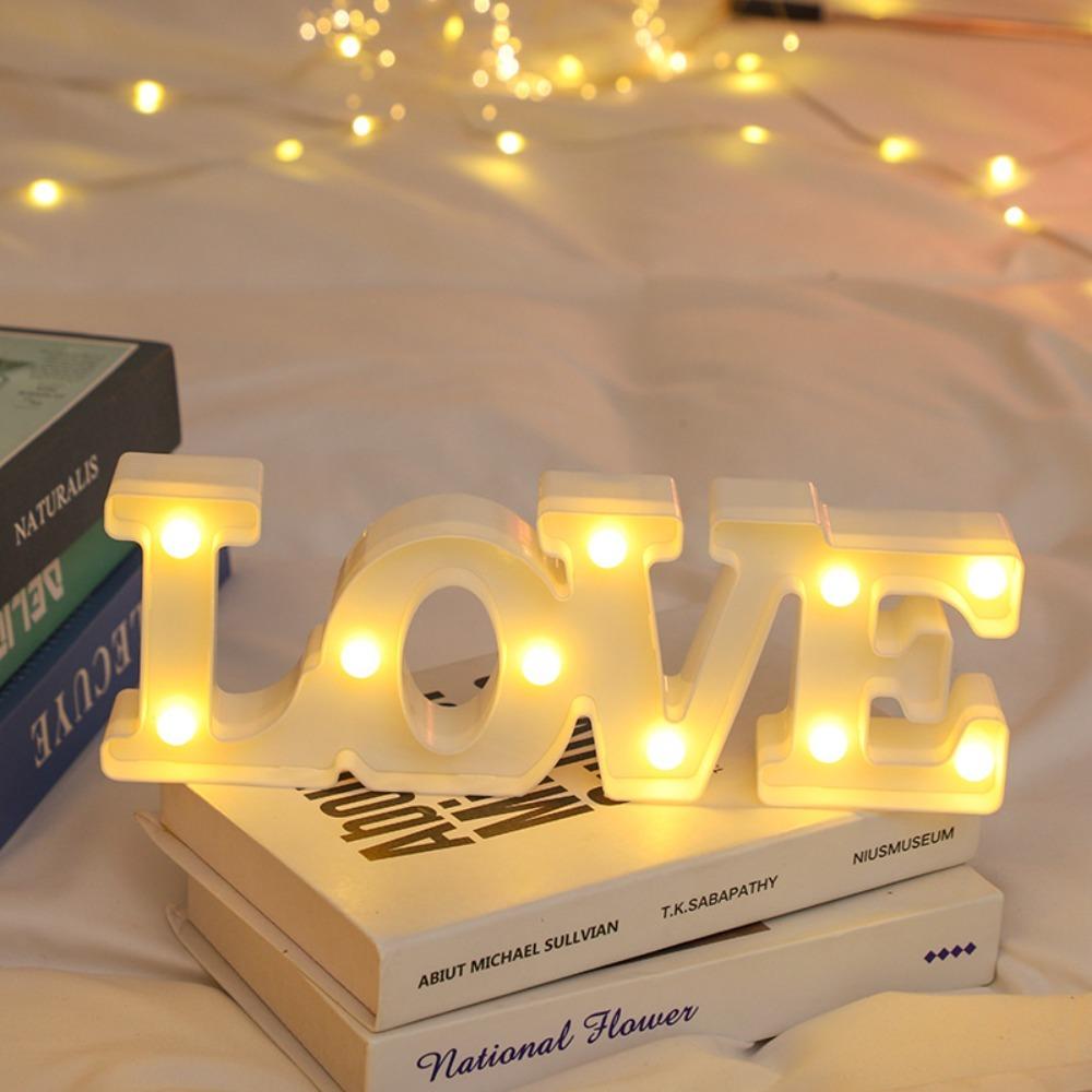 Romantic Night Light Ornament Red Pink Heart Marquee Table Lamp Love Heart LED Lamp  Anniversary