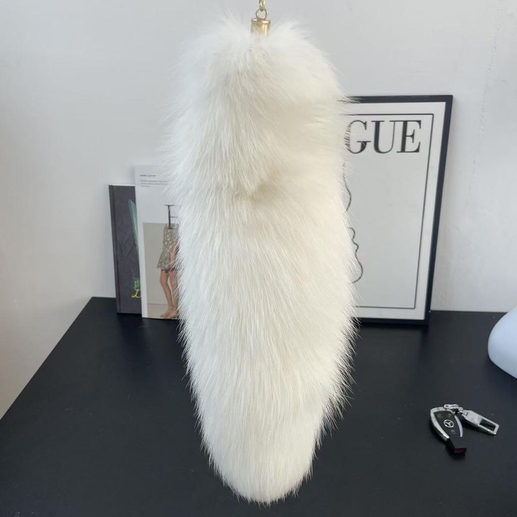 Internet Celebrity Oversized Fox Tail Keychain and Tagging